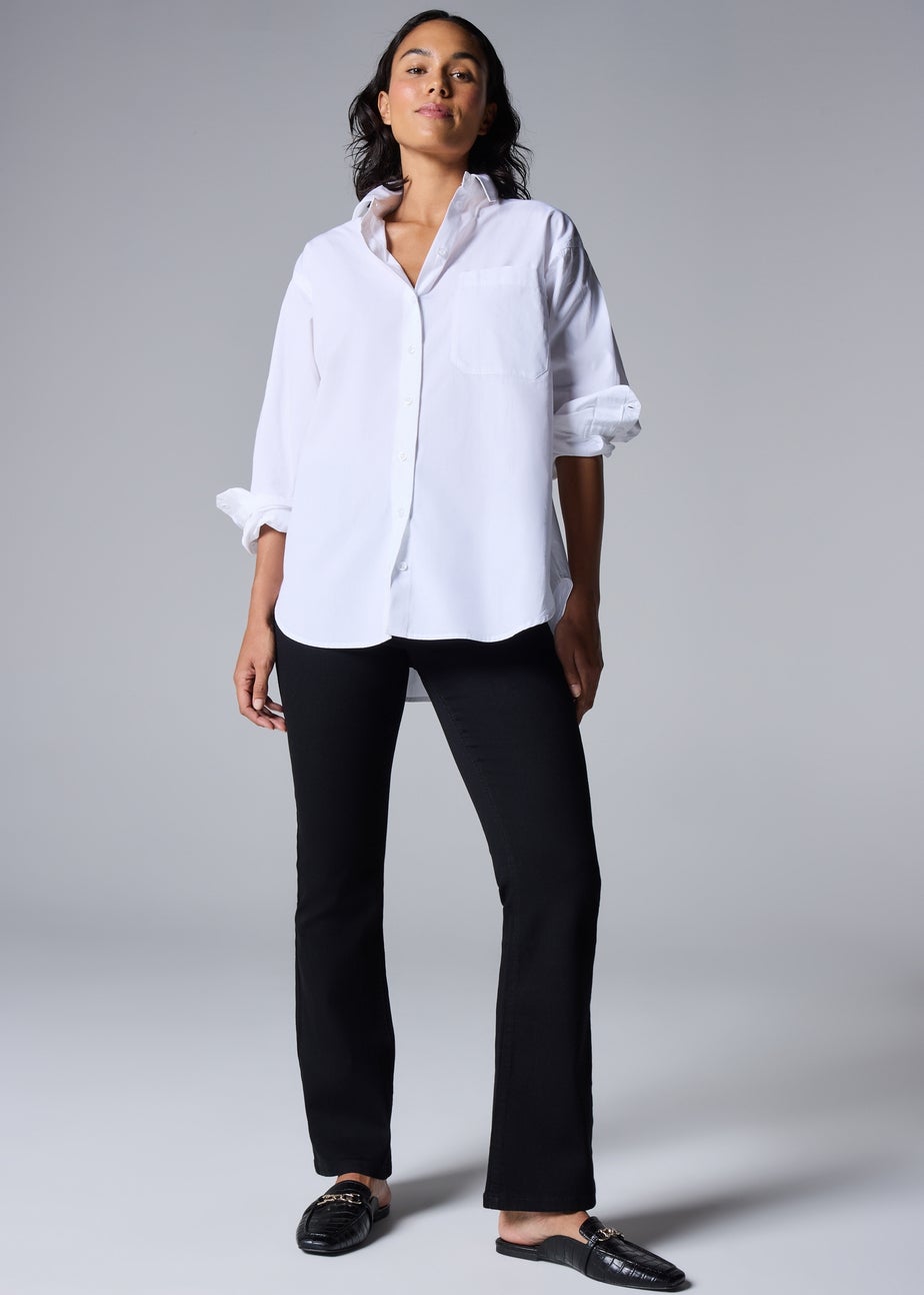 Black Bootcut Mid Rise Jeans