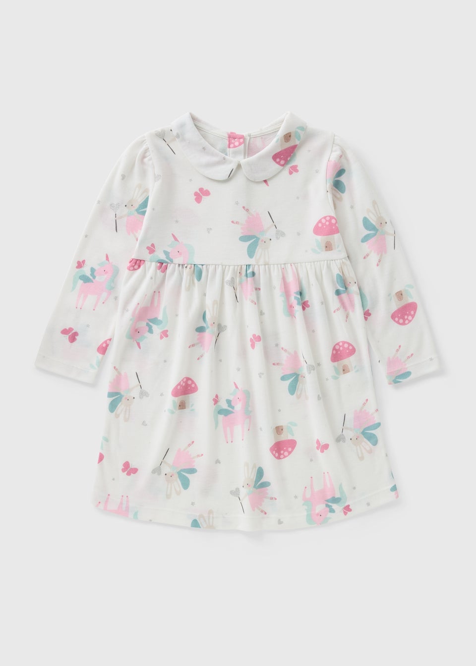 Girls White Printed Upspec Nightie