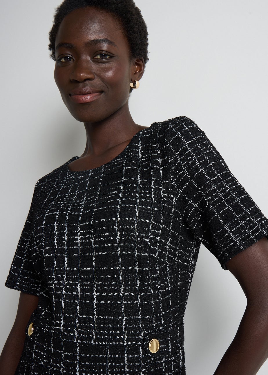 Et Vous Black Boucle Ponte Mini Dress