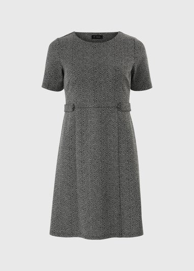 Et Vous Grey Ponte Zig Zag Dress