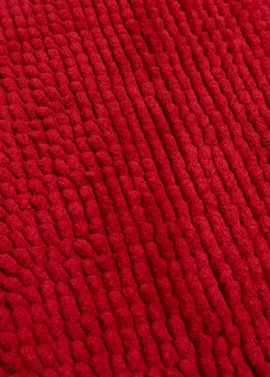 Red Chenille Bath Mat