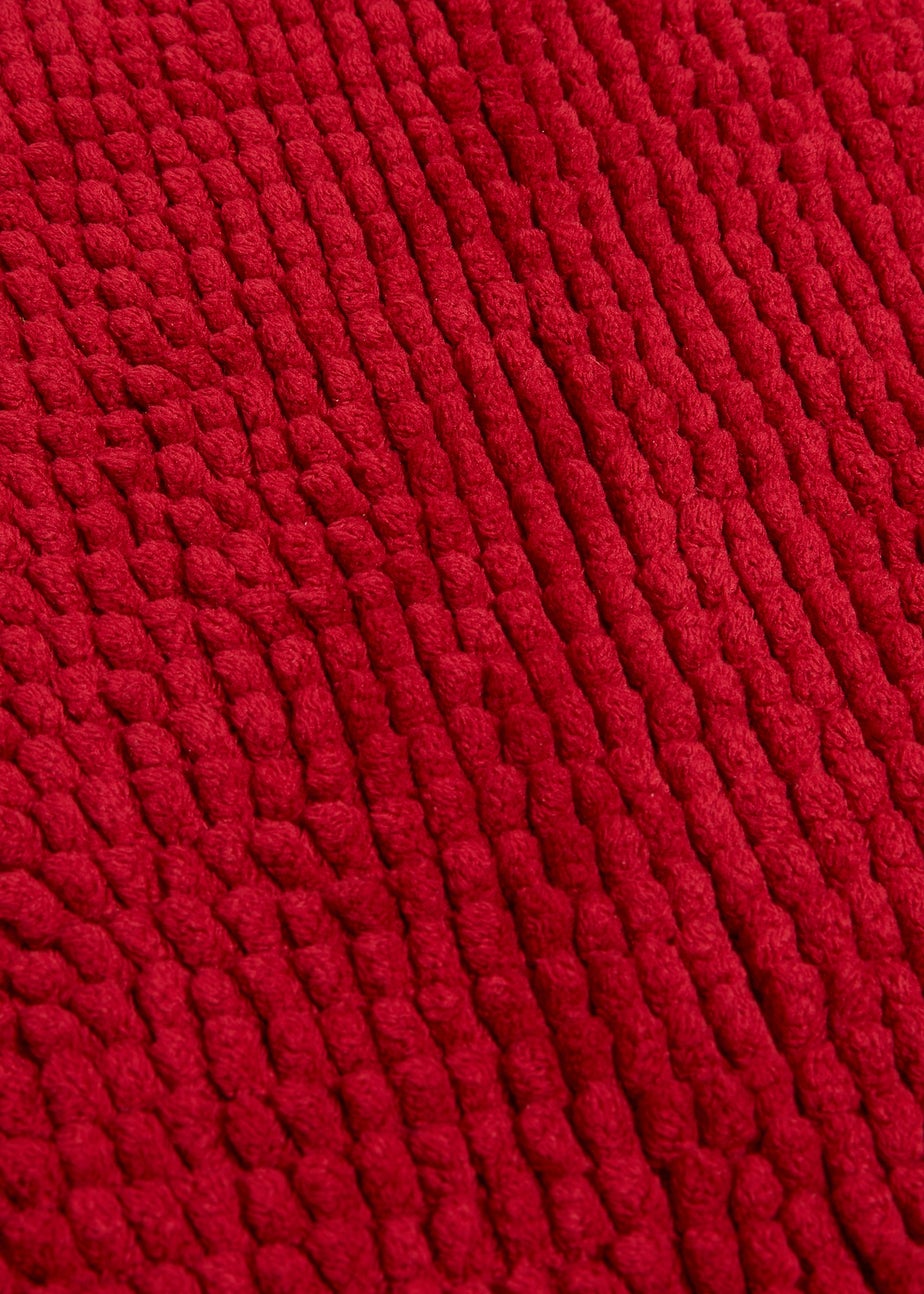 Red Chenille Bath Mat