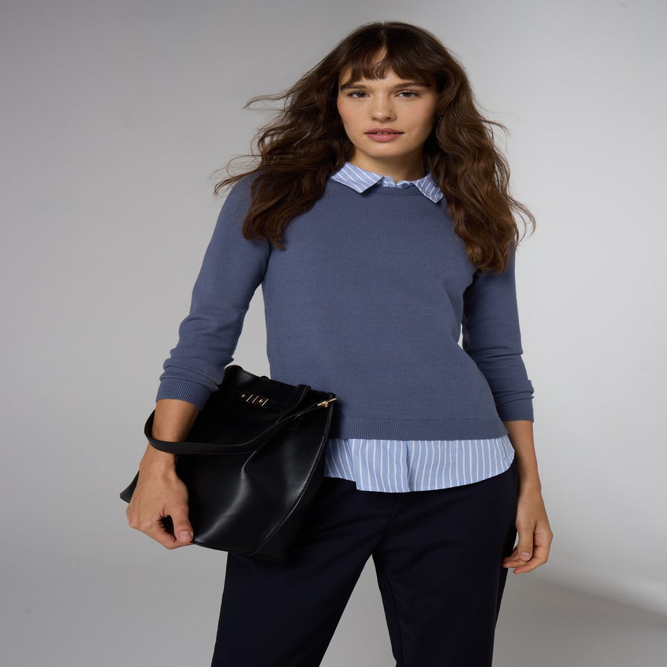 Et Vous Blue 2 In 1 Knitted Jumper & Shirt