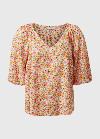 Pink Floral Tea Blouse