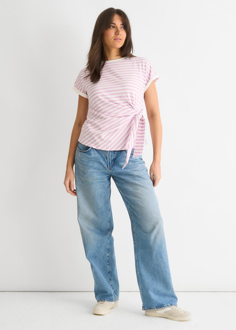 Gini London Pink  Stretch Stripe Top