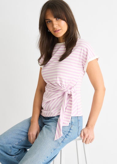 Gini London Pink  Stretch Stripe Top