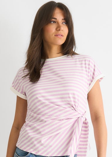 Gini London Pink  Stretch Stripe Top