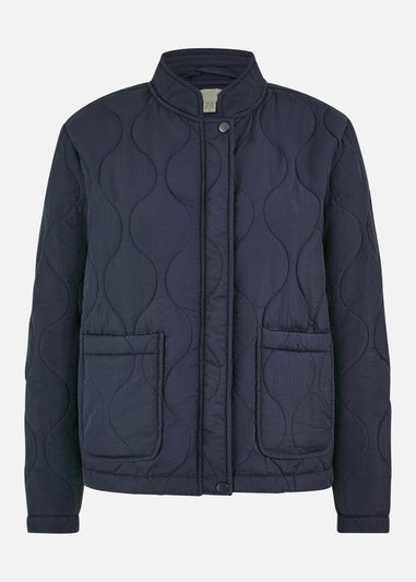 Yumi Navy Quilted Short Jacket
