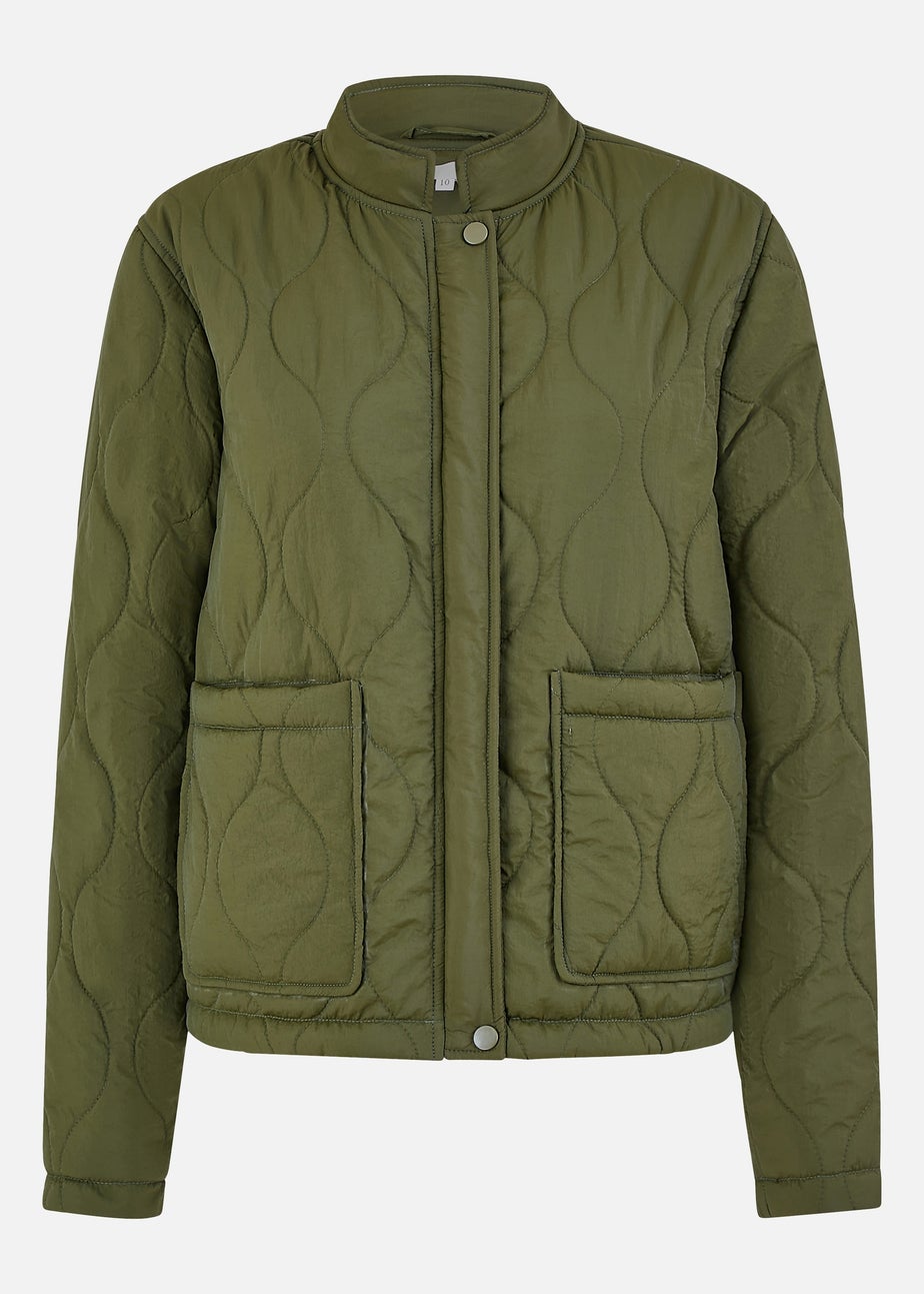 Yumi Green Short Quilted Jacket