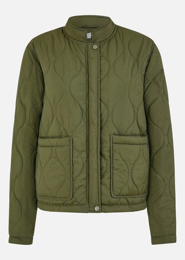 Yumi Green Short Quilted Jacket
