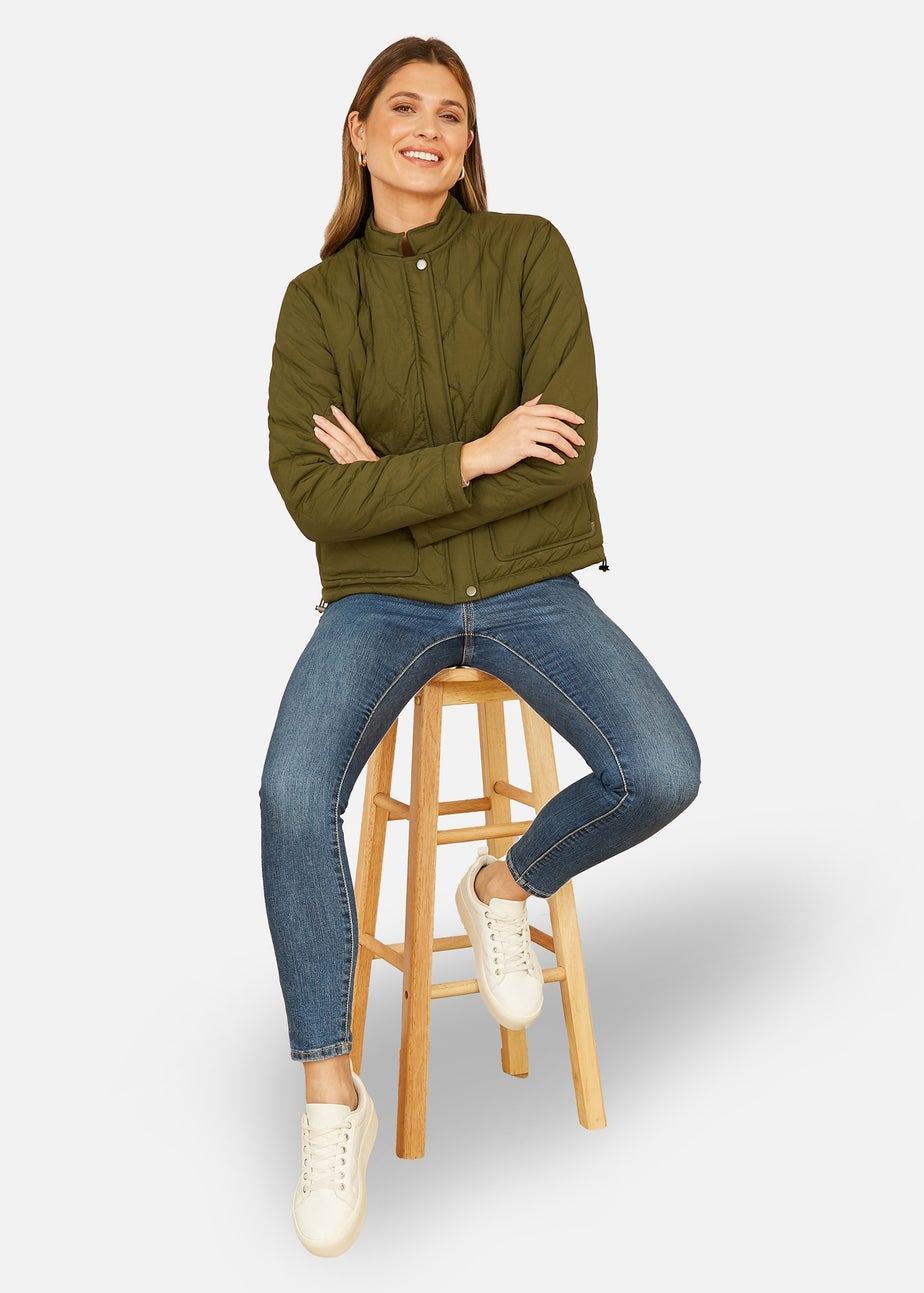Yumi Green Short Quilted Jacket