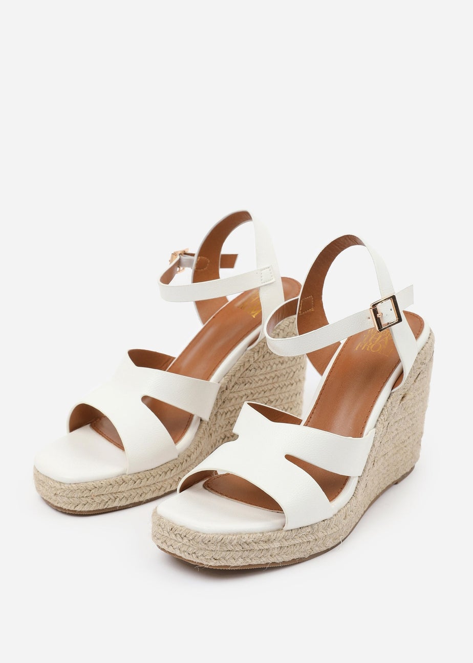 Where's That From White PU Sansa Wedge Shoes
