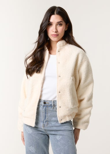 Blue Vanilla Ivory Faux Shearling Jacket