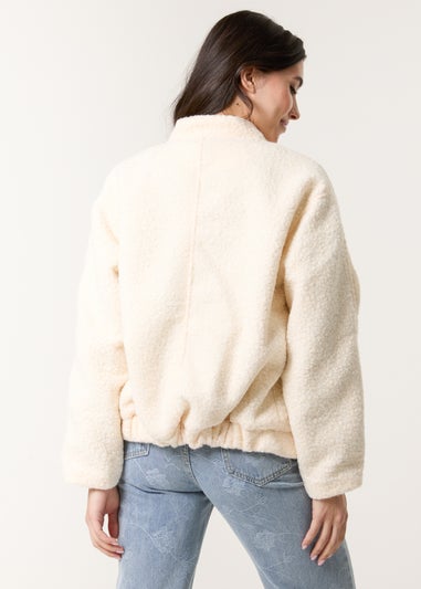 Blue Vanilla Ivory Faux Shearling Jacket