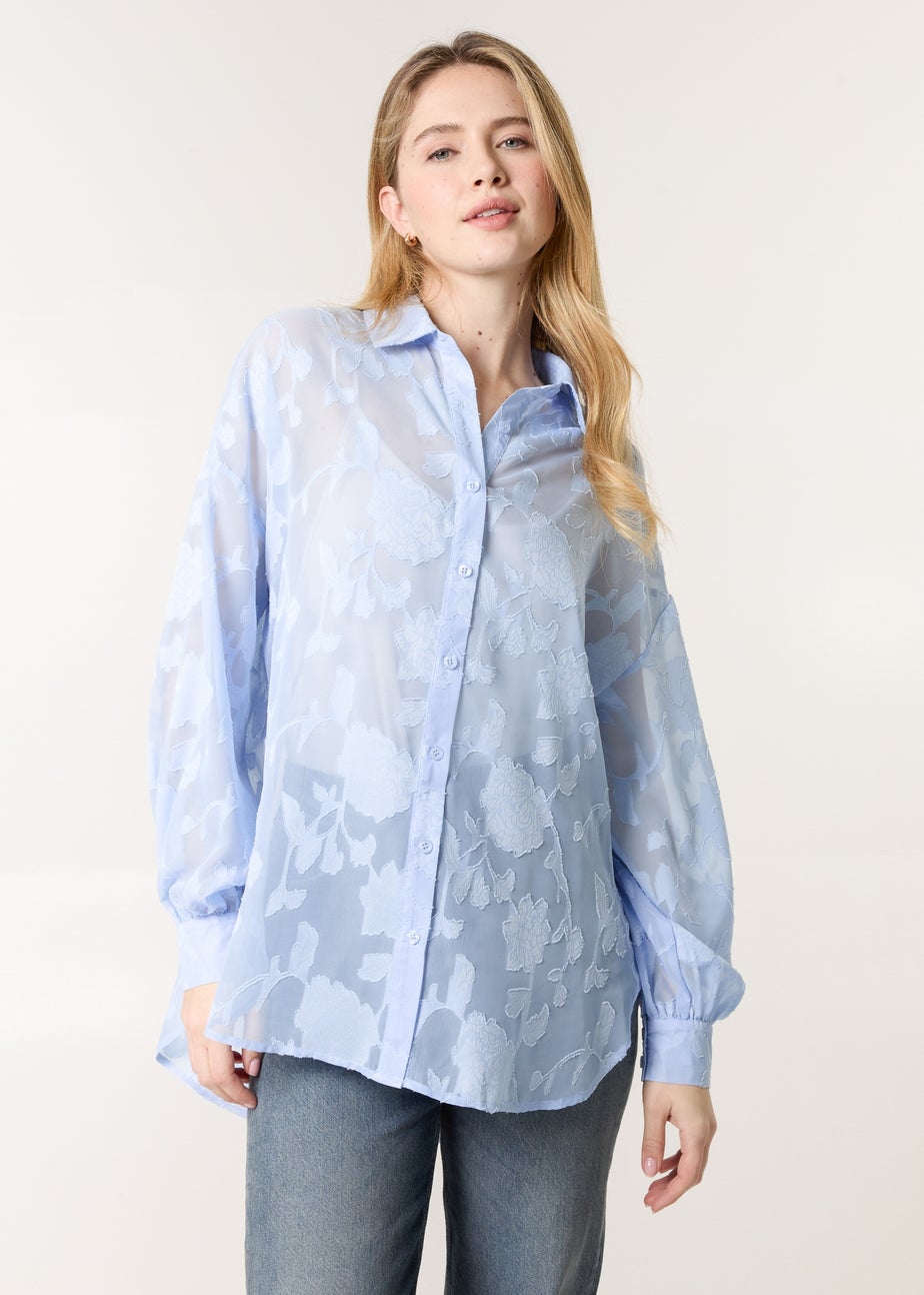 Blue Vanilla Blue Sheer Devore Shirt