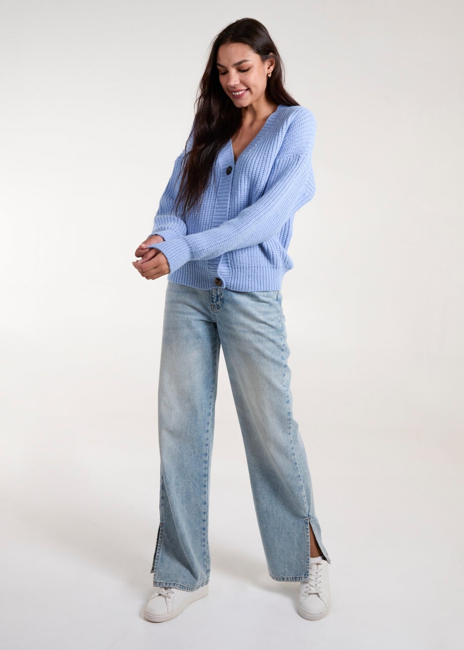 Blue Vanilla Blue Button Front Cardigan