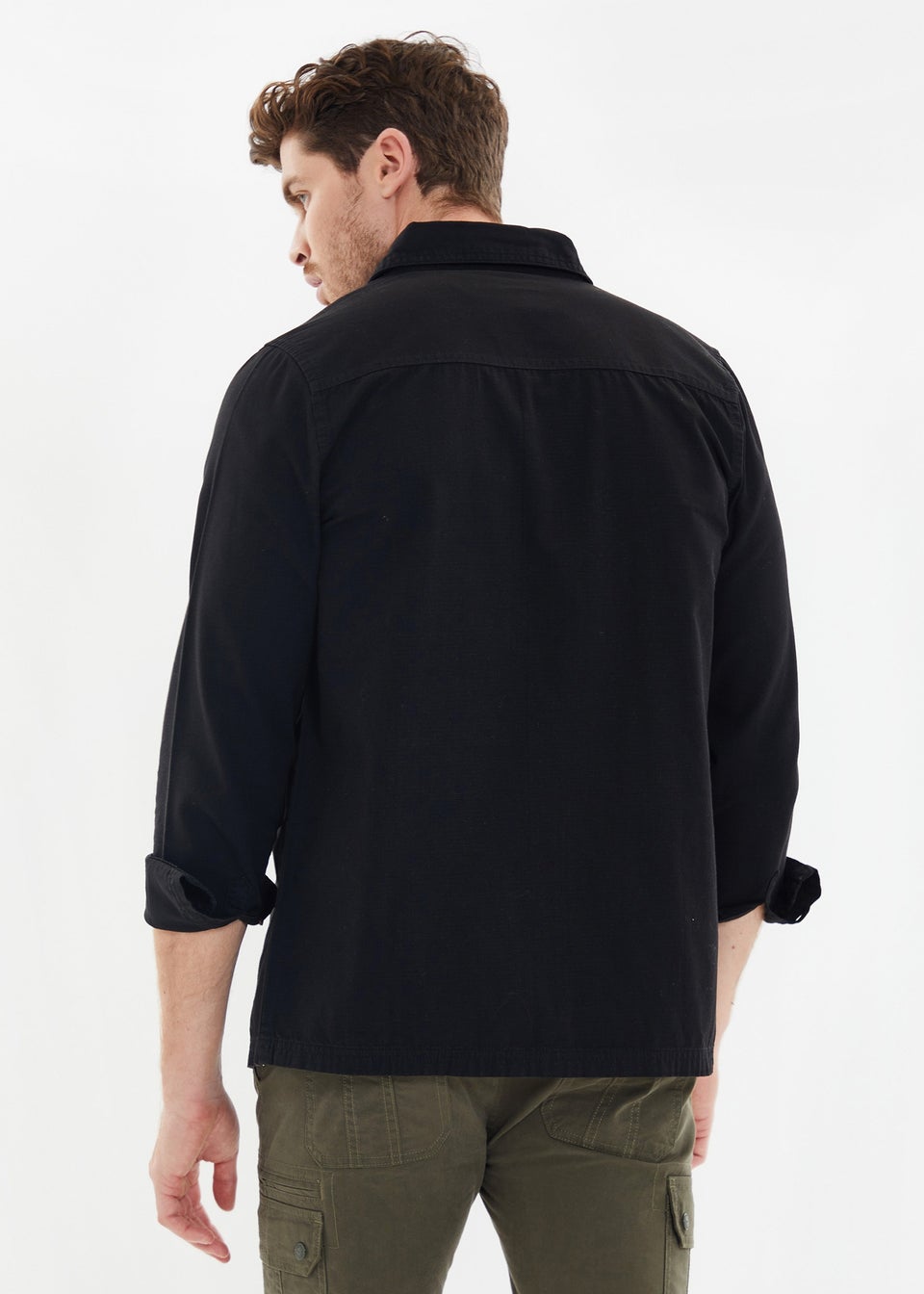 Threadbare Black Lightweight Cotton Shacket