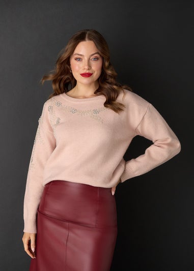 Izabel London Red Faux Leather High Waist Midi Skirt