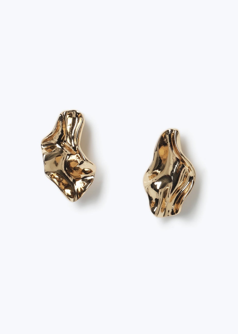 Muse Gold Wave Stud Earrings