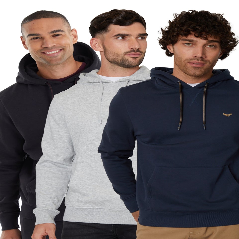 Threadbare Navy 3 Pack Pullover Hoodies