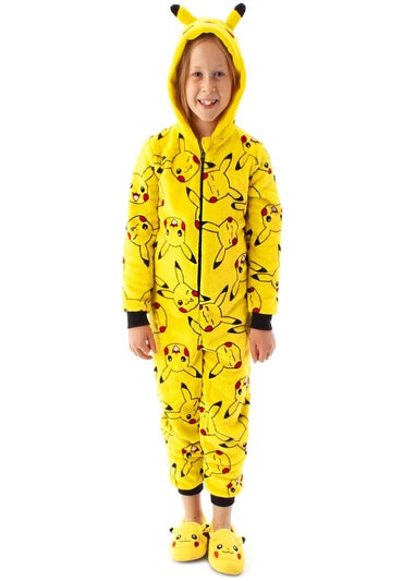 Pokemon Pikachu Unisex Kids Yellow Onesie (4-14 Years)