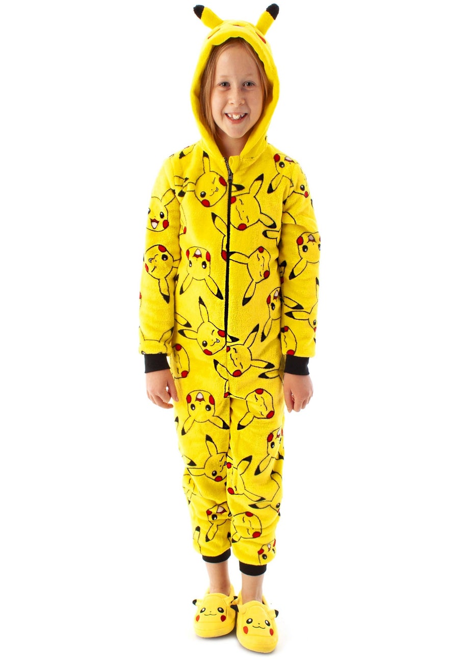 Pokemon Pikachu Unisex Kids Yellow Onesie (4-14 Years)