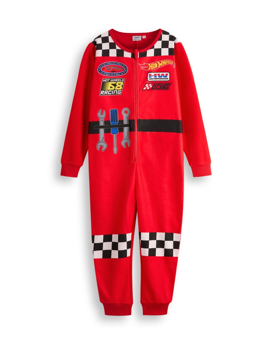Vanilla Underground Hot Wheels Pit Crew Style Boys Red Onesies (3-10 Years)
