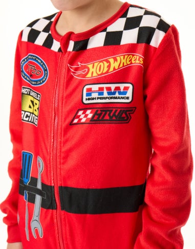 Vanilla Underground Hot Wheels Pit Crew Style Boys Red Onesies (3-10 Years)