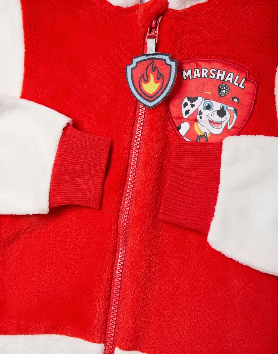 Vanilla Underground Paw Patrol Marshall Applique Face Unisex Kids Red Onesies (2-7 Years)