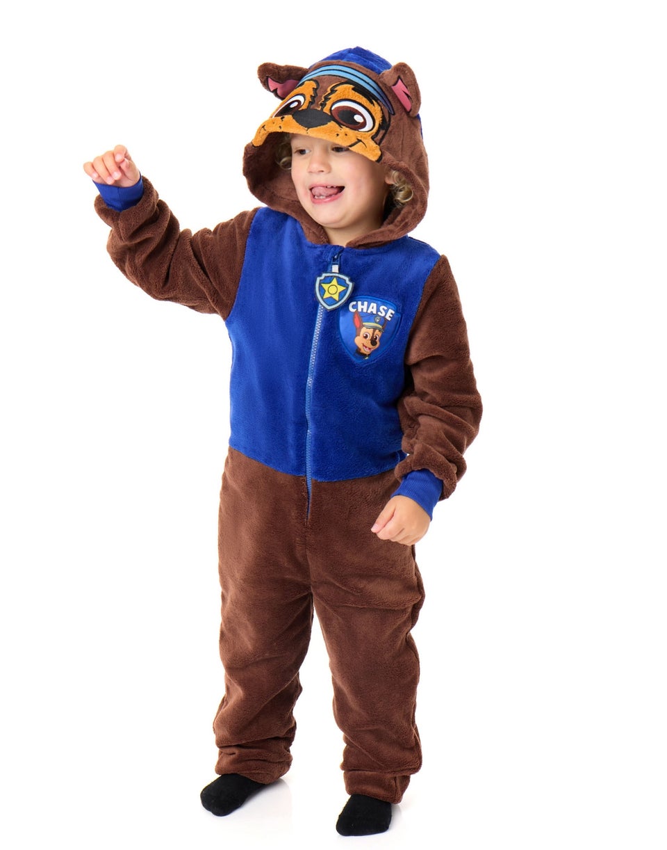 Vanilla Underground Paw Patrol Chase Applique Face Unisex Kids Blue Onesies (2-7 Years)