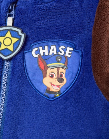 Vanilla Underground Paw Patrol Chase Applique Face Unisex Kids Blue Onesies (2-7 Years)