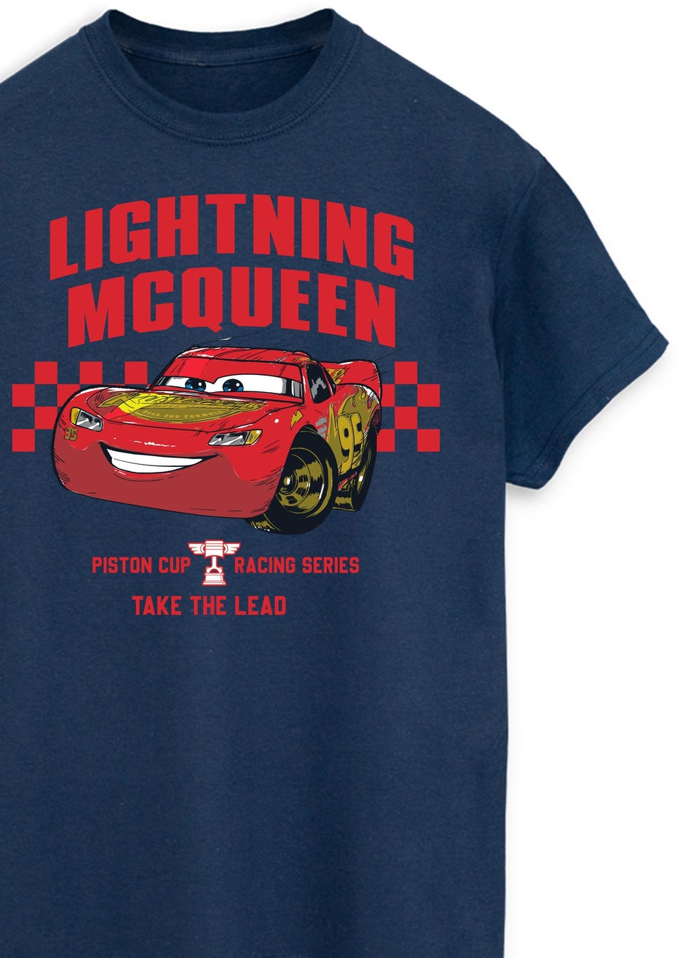 Disney Cars Lightning McQueen Take The Lead Navy Graphic T-Shirt
