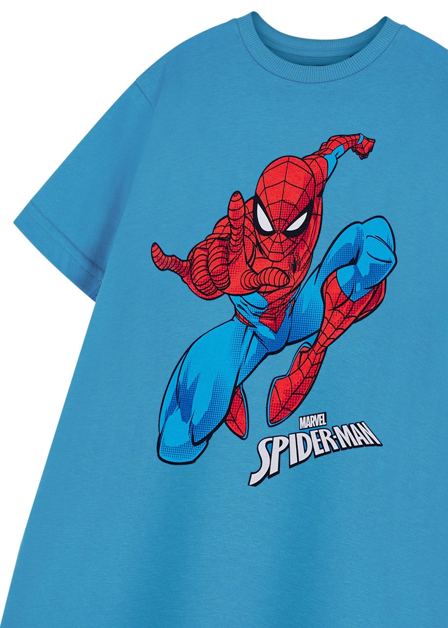 Spiderman Jump Blue T-Shirt (2-14 Years)
