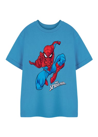 Spiderman Jump Blue T-Shirt (2-14 Years)