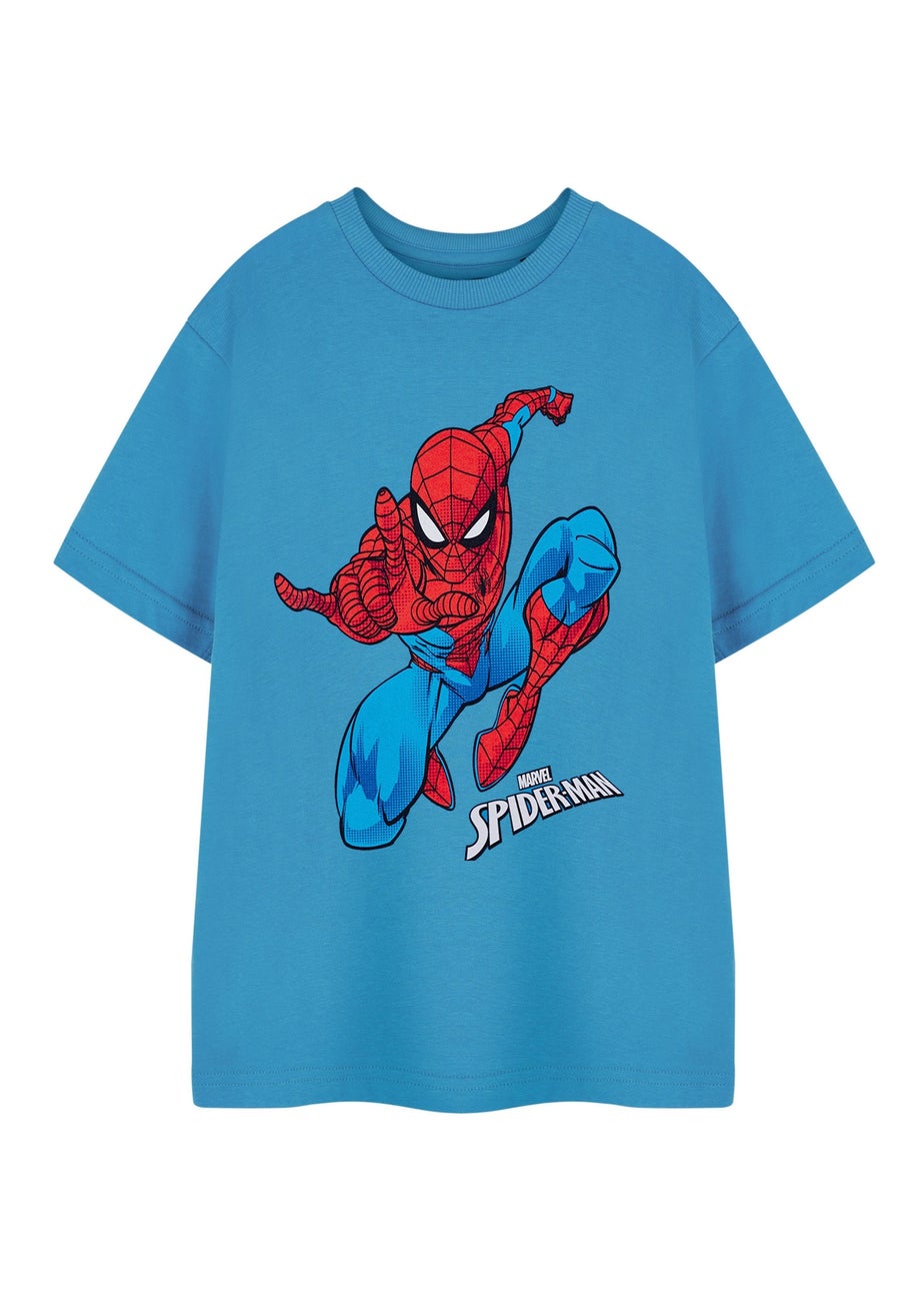 Spiderman Jump Blue T-Shirt (2-14 Years)