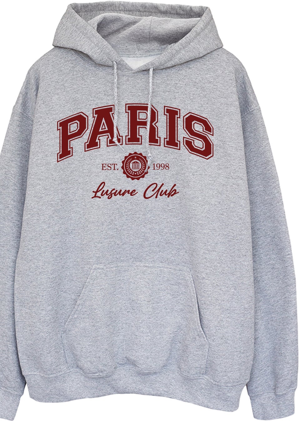 Brands In Paris Leisure Club Heather Grey Graphic Hoodie