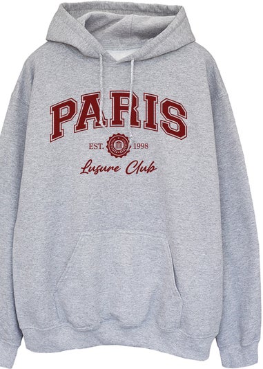 Brands In Paris Leisure Club Heather Grey Graphic Hoodie