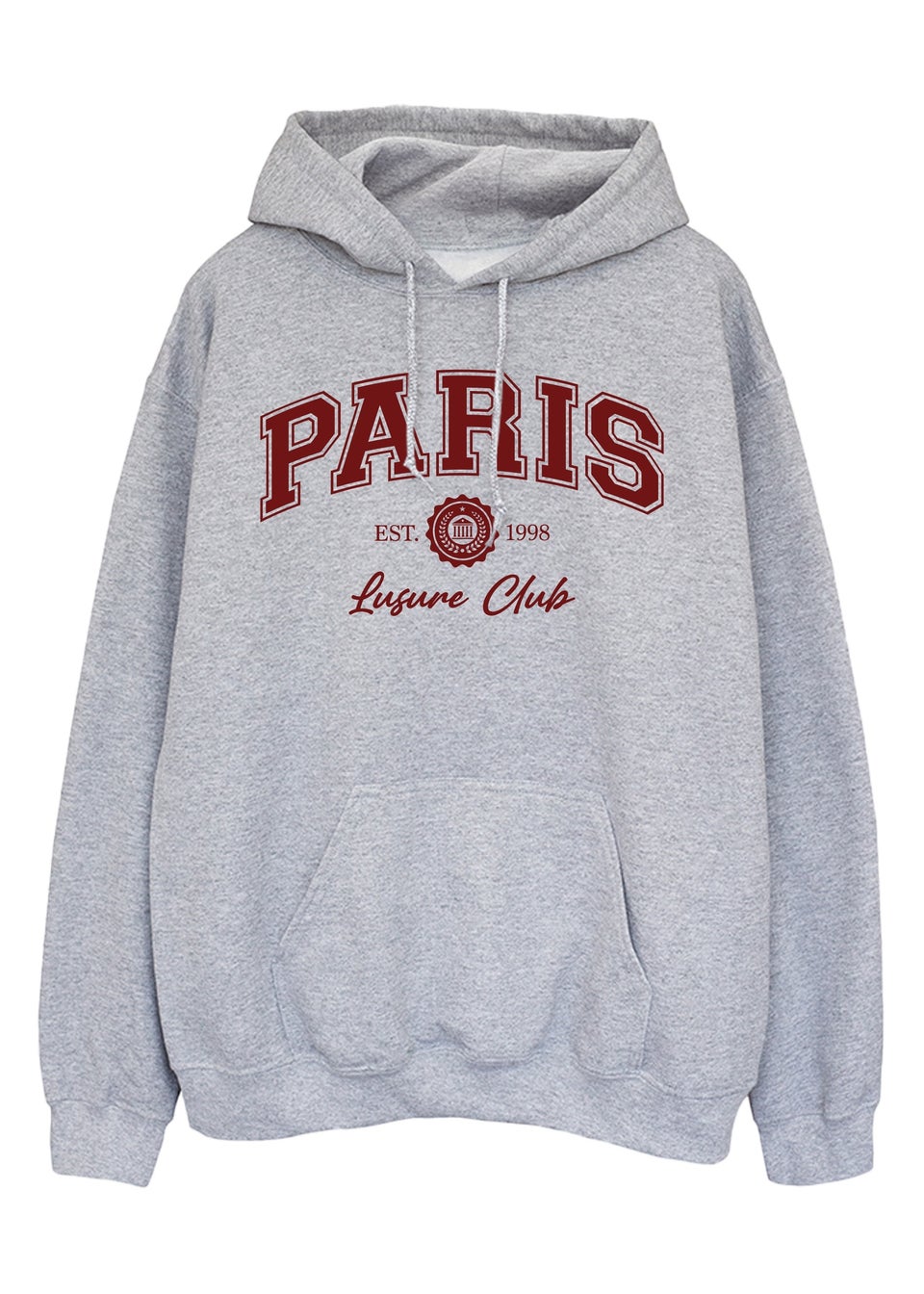 Brands In Paris Leisure Club Heather Grey Graphic Hoodie