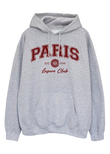 Brands In Paris Leisure Club Heather Grey Graphic Hoodie