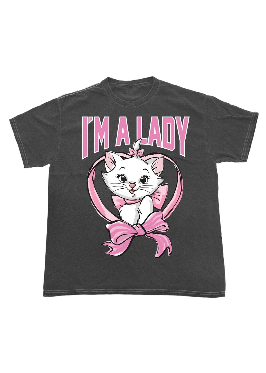 Disney Aristocats Charcoal Washed Boyfriend Fit Graphic T-Shirt