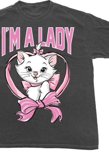 Disney Aristocats Charcoal Washed Boyfriend Fit Graphic T-Shirt