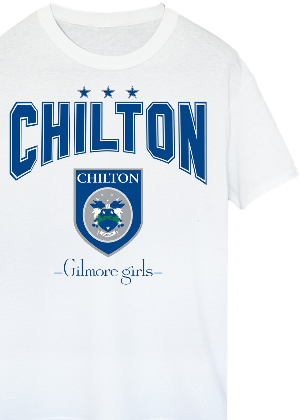 Gilmore Girls Chilton White Boyfriend Fit Graphic T-Shirt
