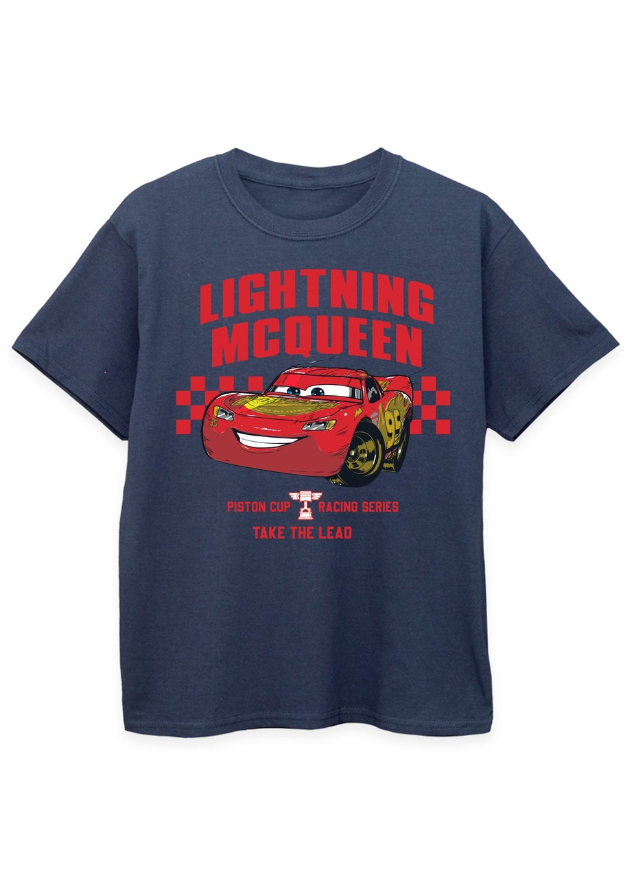 Disney Cars Lightning McQueen Take The Lead Kids Navy Graphic T-Shirt (3-13 Years)