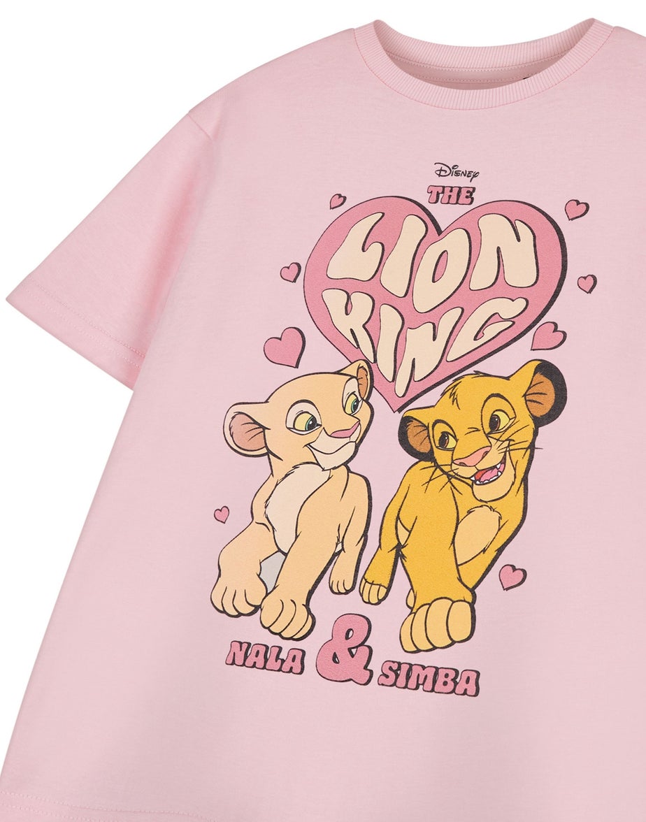 Vanilla Underground Disney Heart Lion King Girls Pink T-Shirt (3-14 Years)