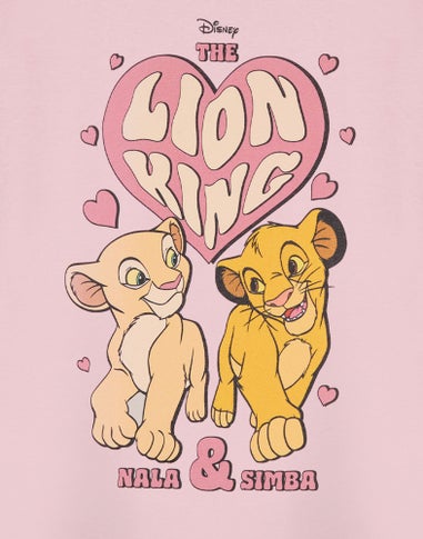 Vanilla Underground Disney Heart Lion King Girls Pink T-Shirt (3-14 Years)