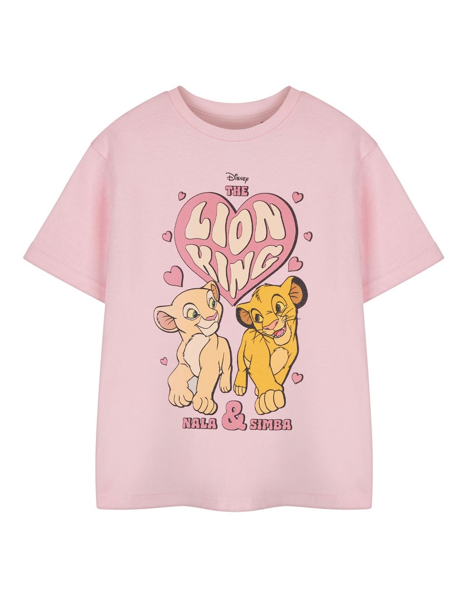 Vanilla Underground Disney Heart Lion King Girls Pink T-Shirt (3-14 Years)