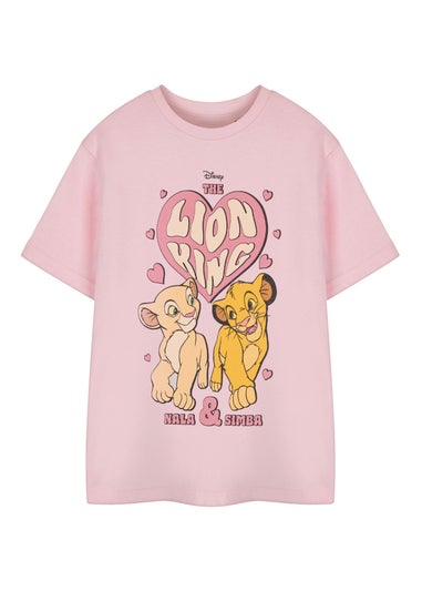 Disney Heart Lion King Girls Pink T-Shirt (3-14 Years)