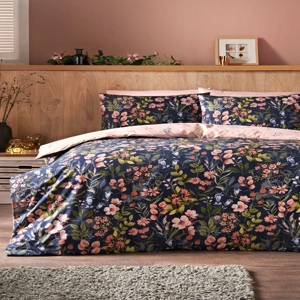 Navy Heritage Floral Duvet Set