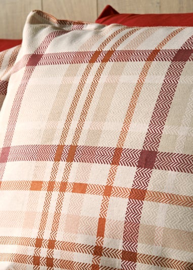Orange Brushed Check Duvet Set