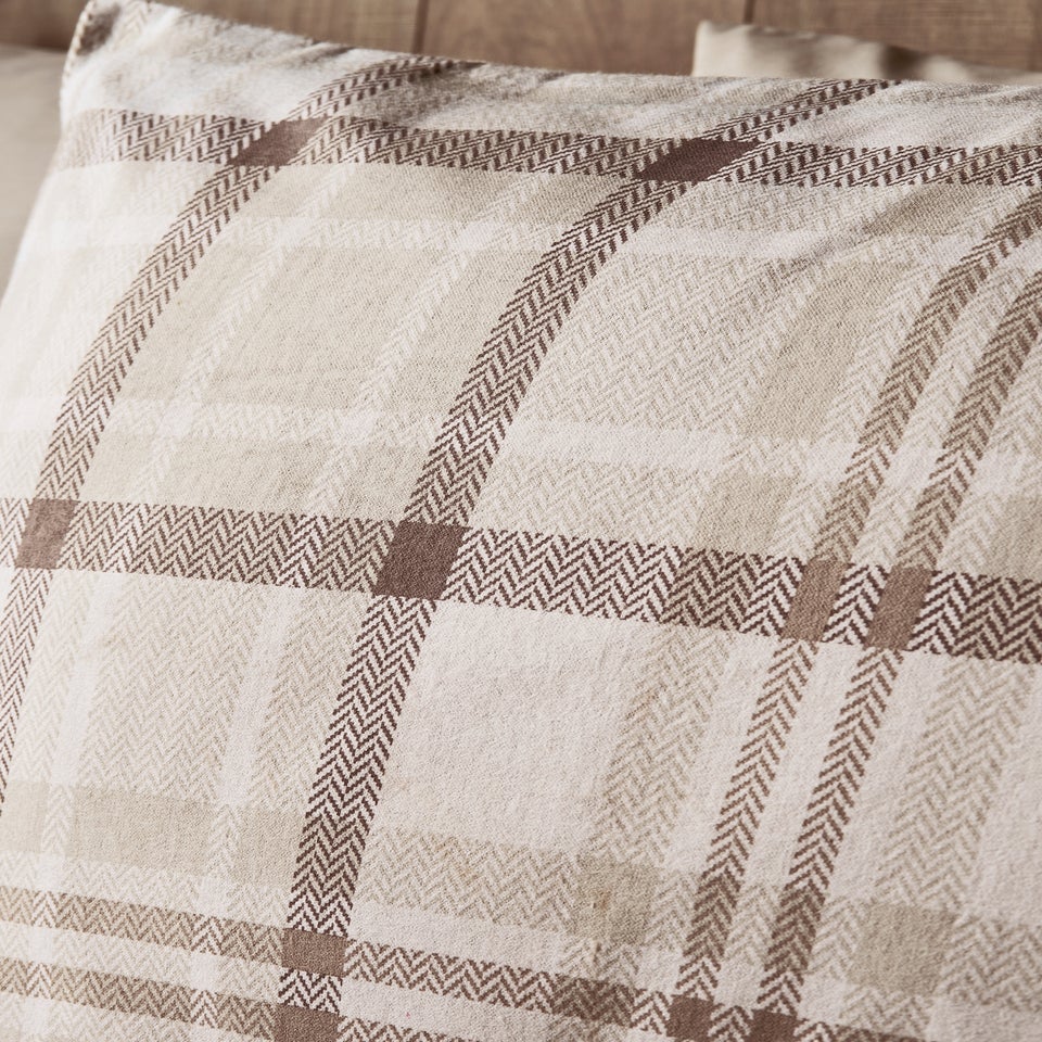 Natural Check Duvet Set